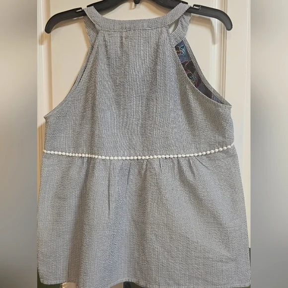 SAVANNAH JANE Navy and Multicolor Embroidered Women Top SIZE MED - Picture 2 of 3